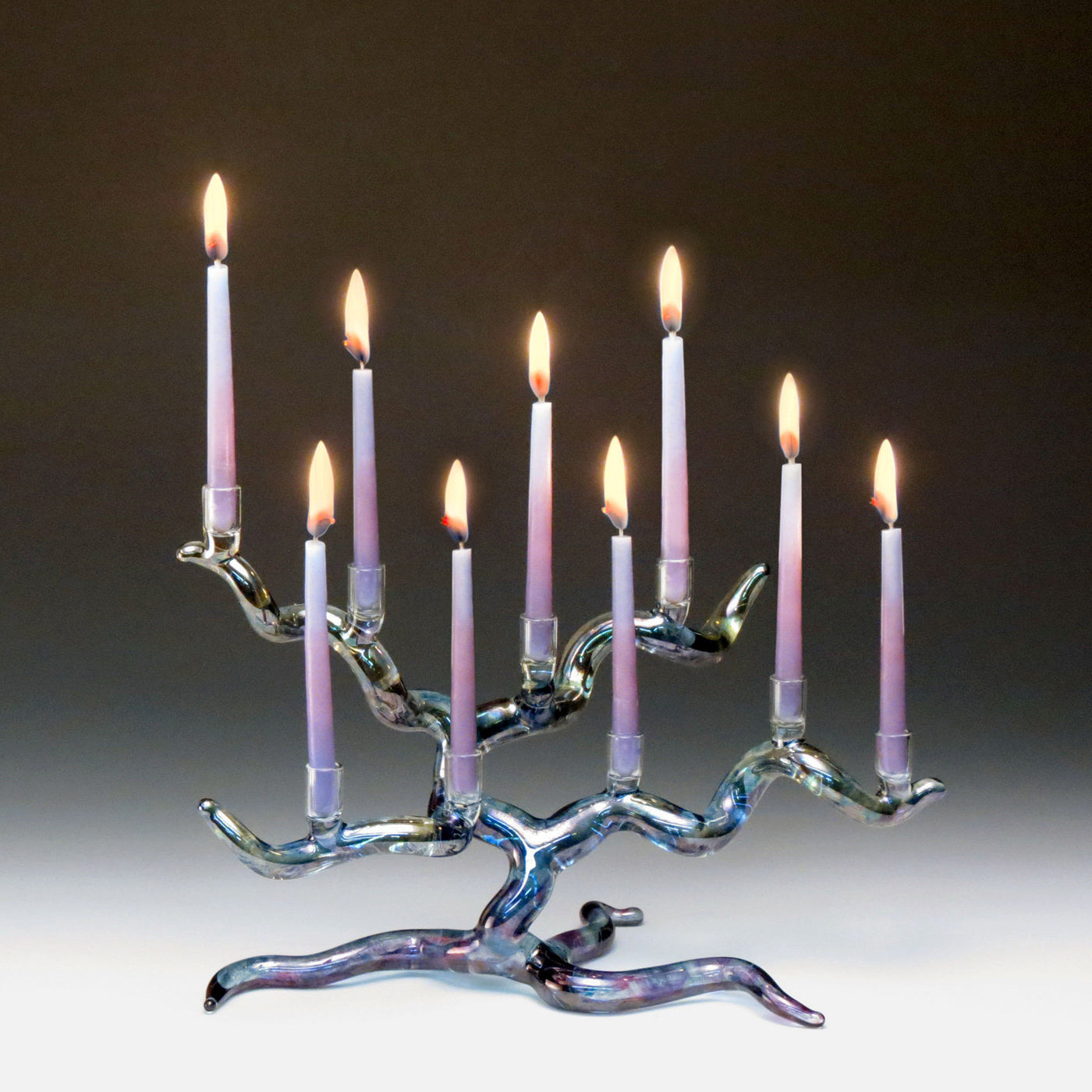 Tree of Life Menorah in Blue