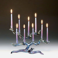 Tree of Life Menorah in Blue