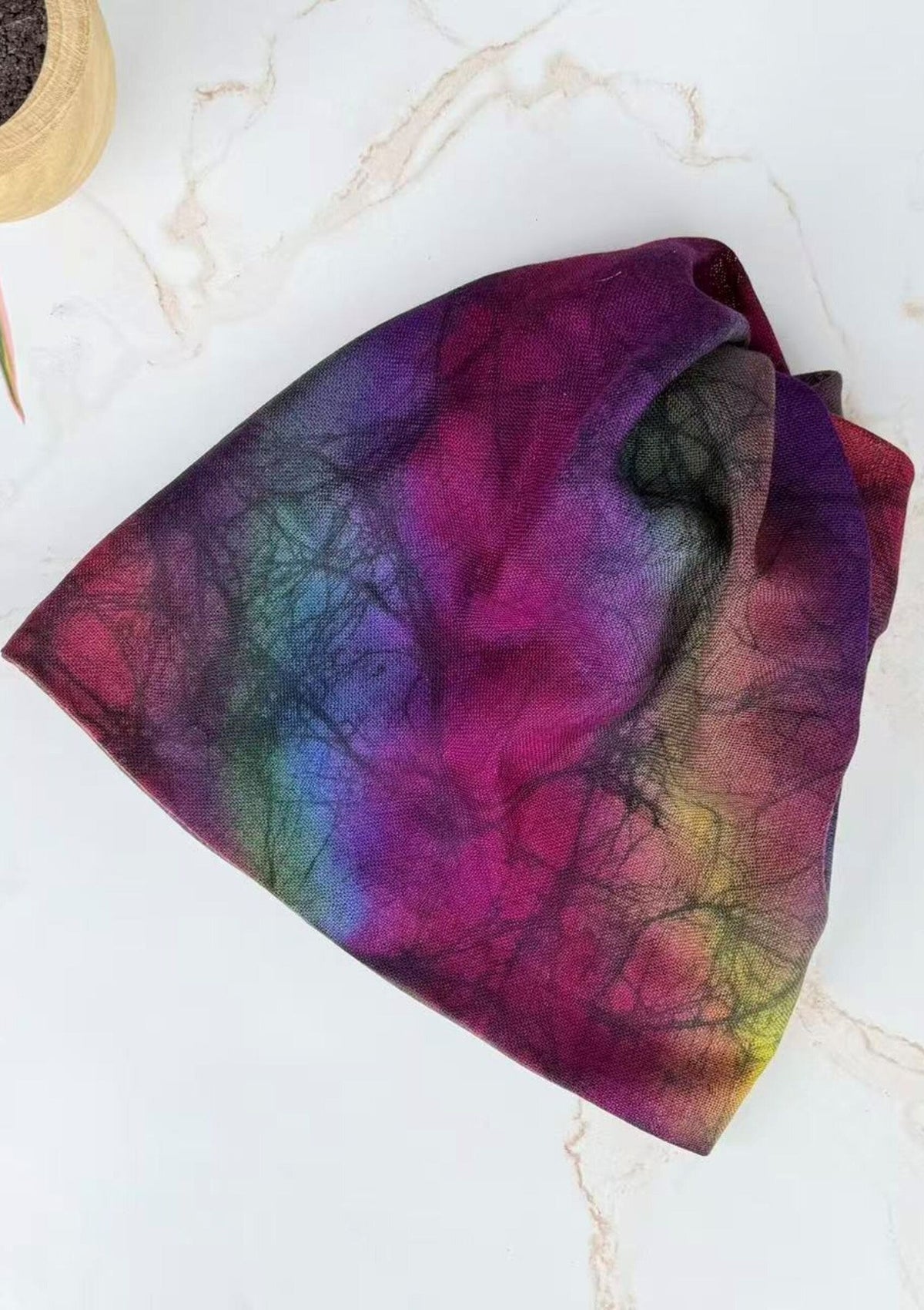 Hand Dyed Batik Wool Hat