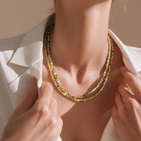 Green Garnet & Hematite Necklace