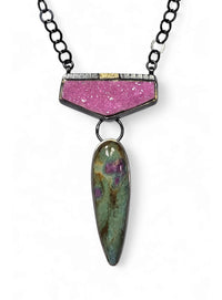 Pink & Green Spear Pendant
