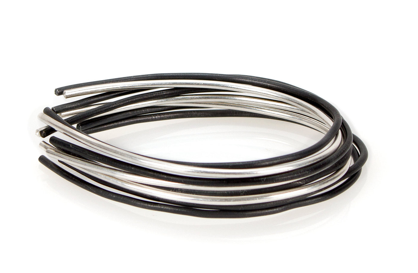 Silver and Steel Droplet Bracelets