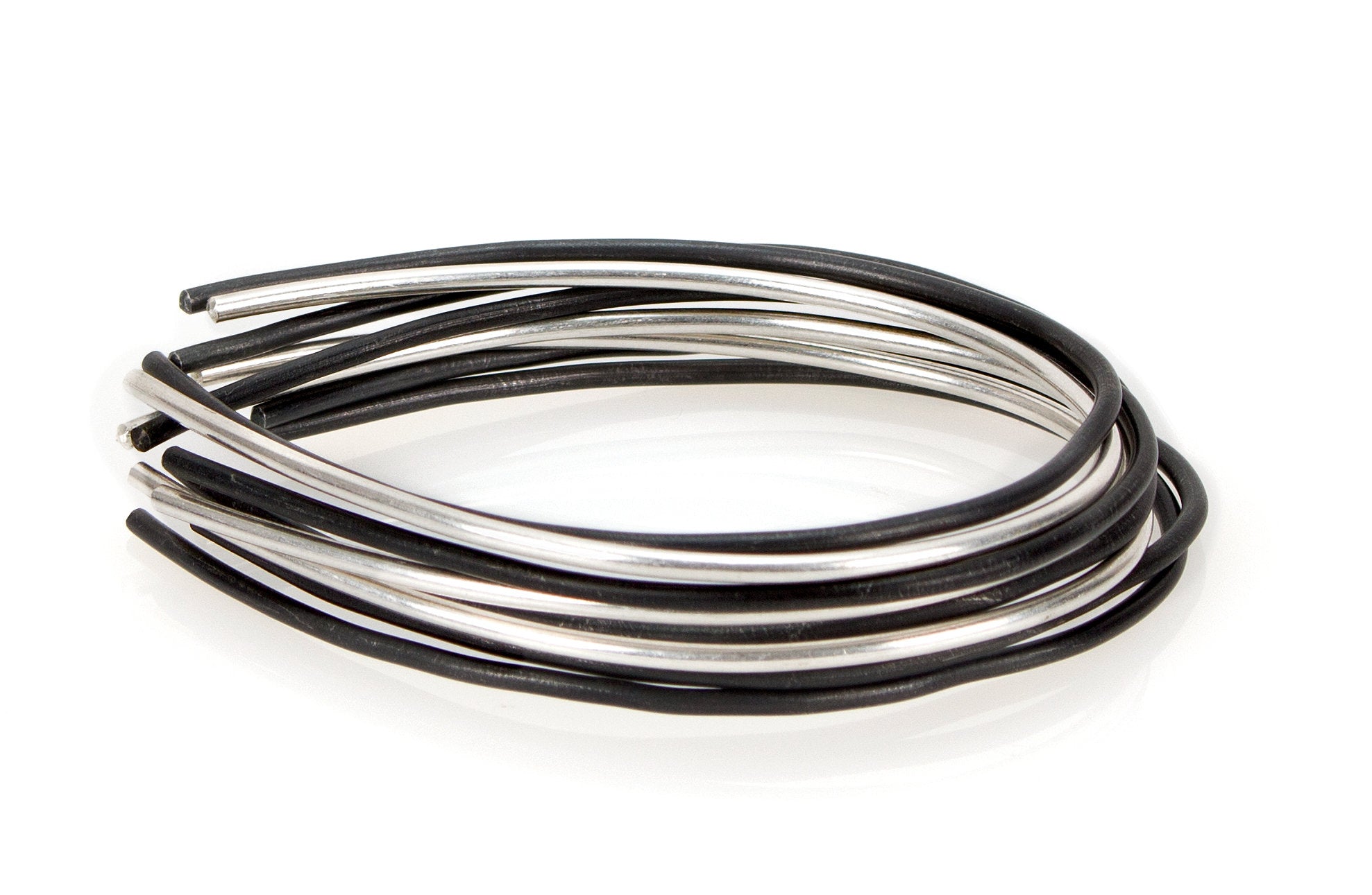 Silver and Steel Droplet Bracelets