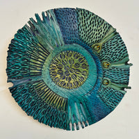 Blue and Aqua Carved Celestial Landscape