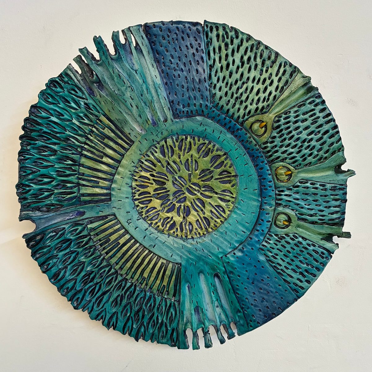 Blue and Aqua Carved Celestial Landscape