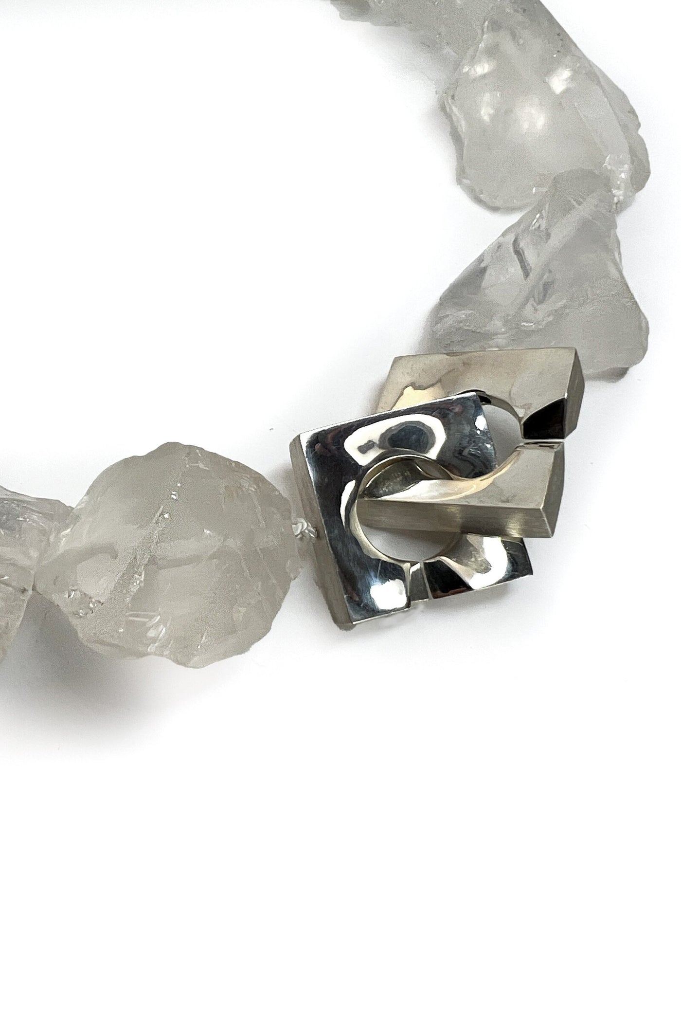 Rock Quartz Interlocking Clasp Necklace