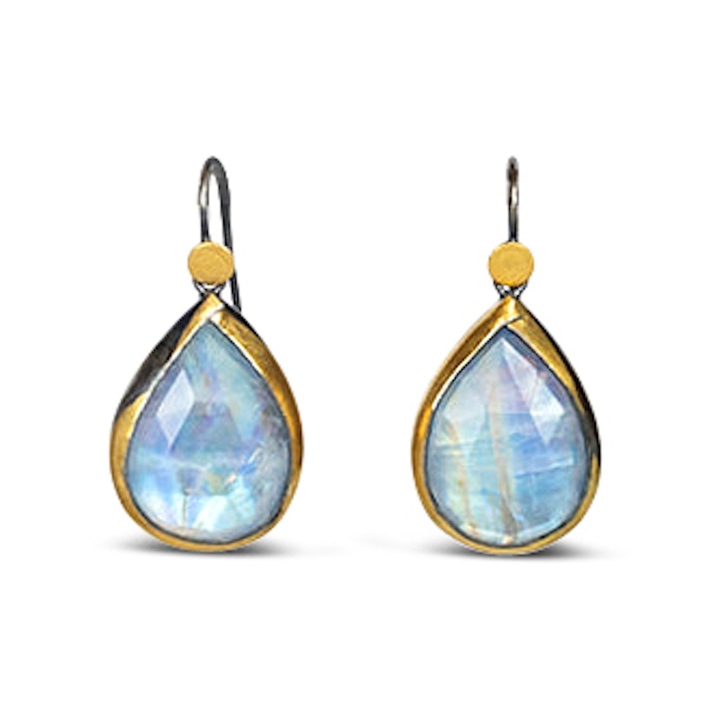 Teardrop Fold Earrings with Moonstones