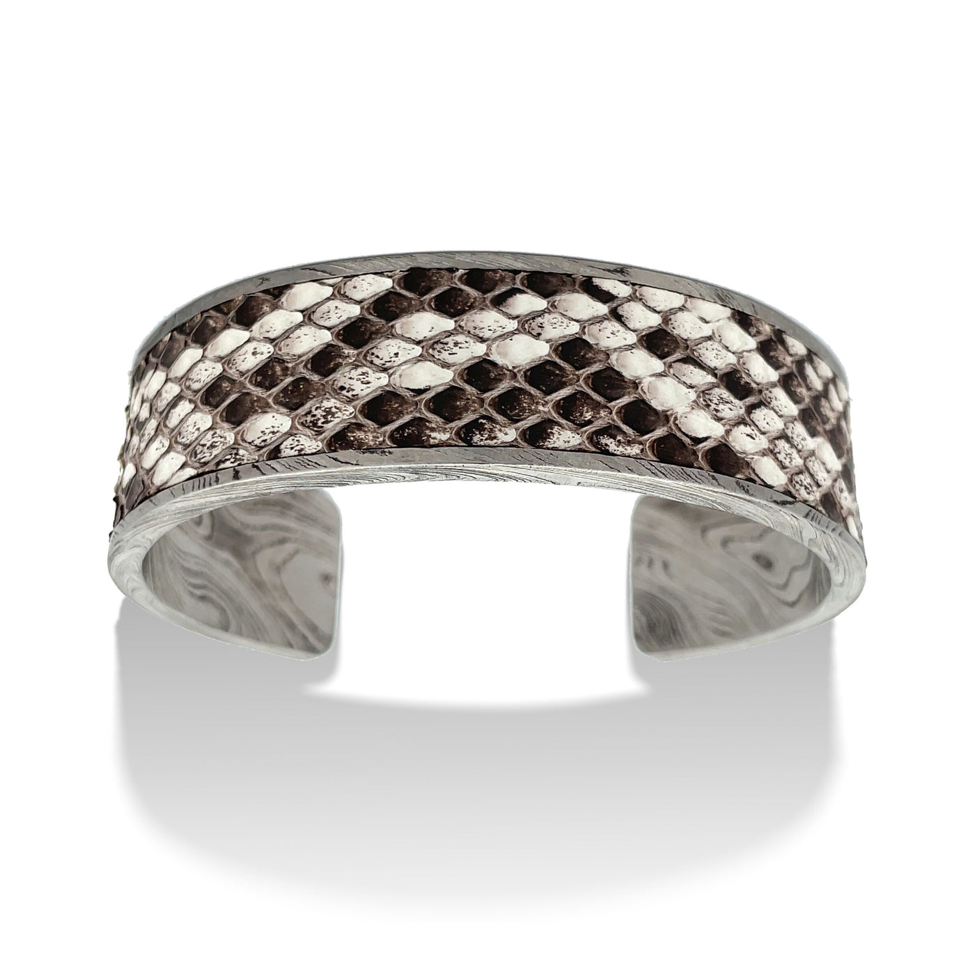 Inversa Python Damascus Steel Cuff