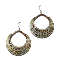 Filigree Cutout Puffy Hoop Earrings