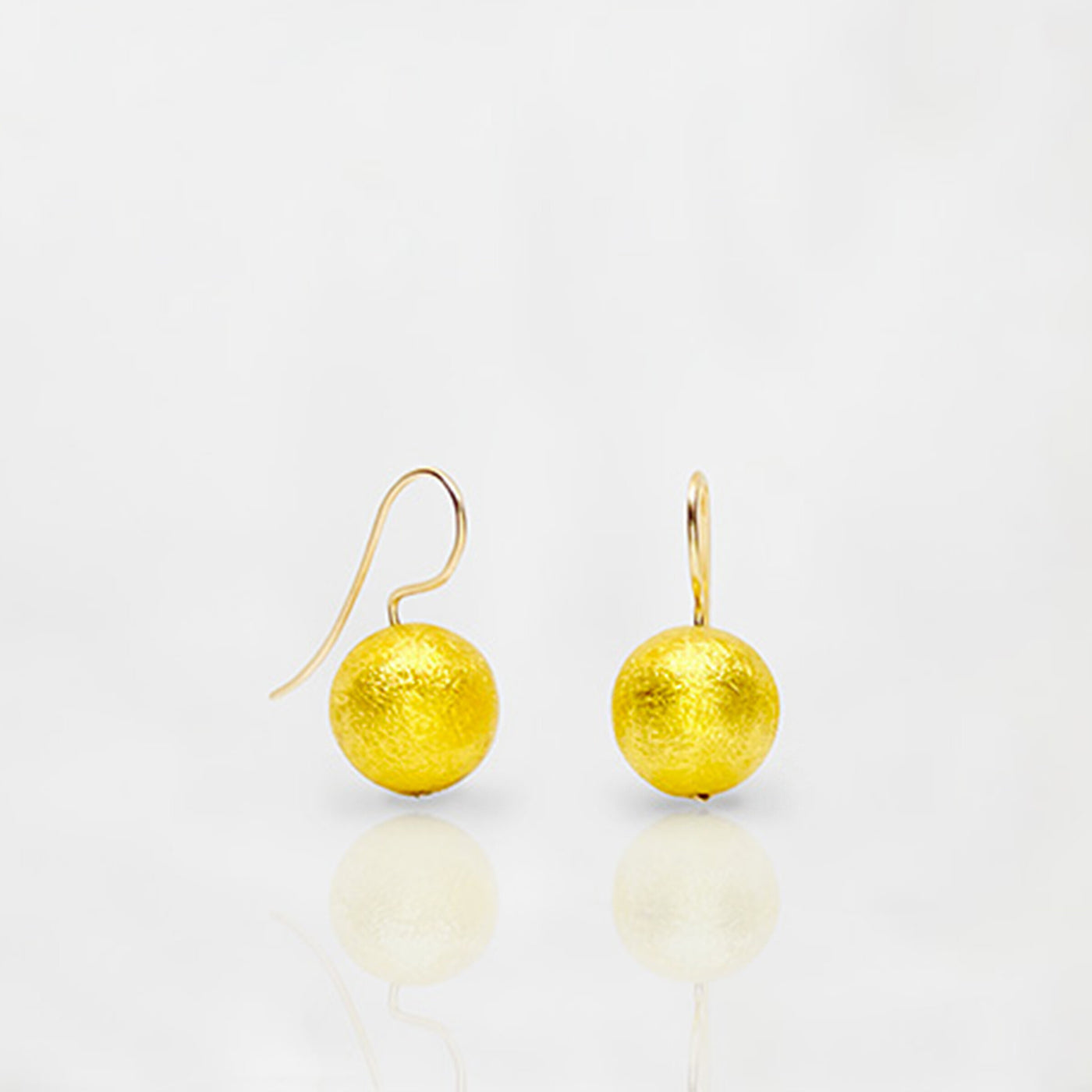 Short Gold Sphere Earrings