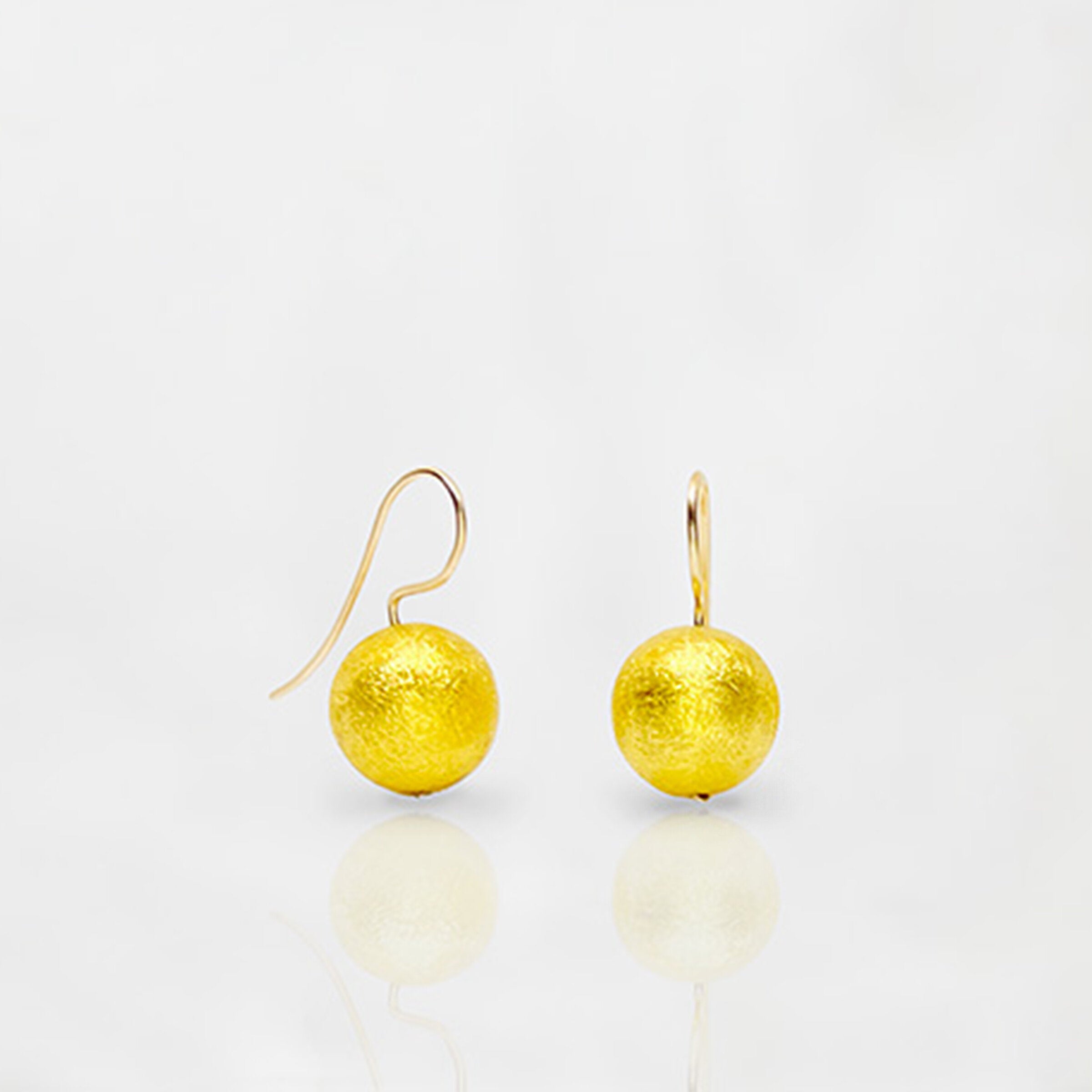Short Gold Sphere Earrings