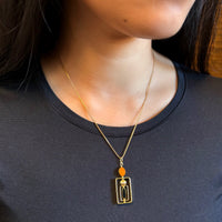 Caramel & Black Art Deco Necklace