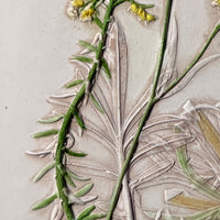 Yellow Sedum & Blue Delphinium Garden Flowers Tile