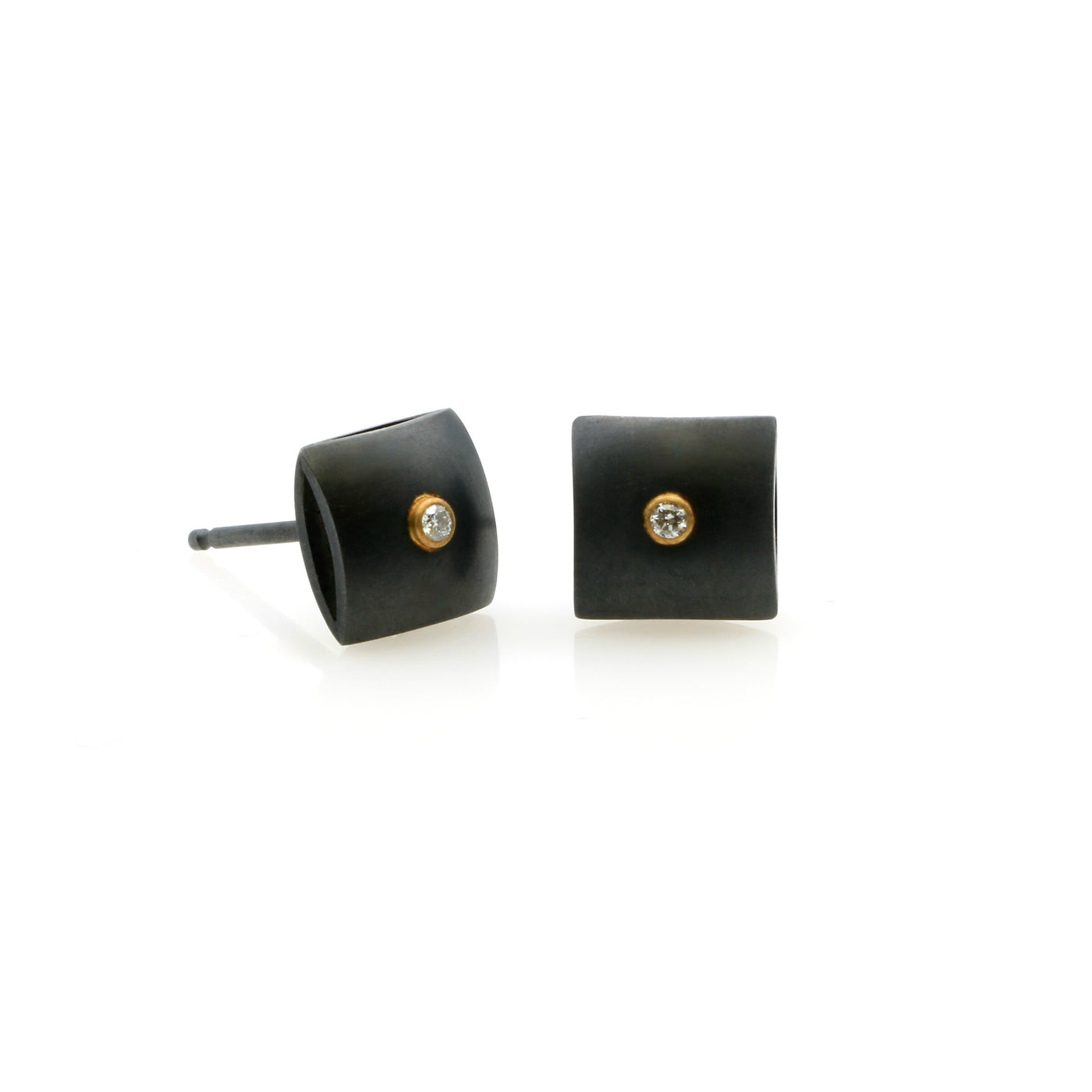 Diamond Cushion Stud Earrings