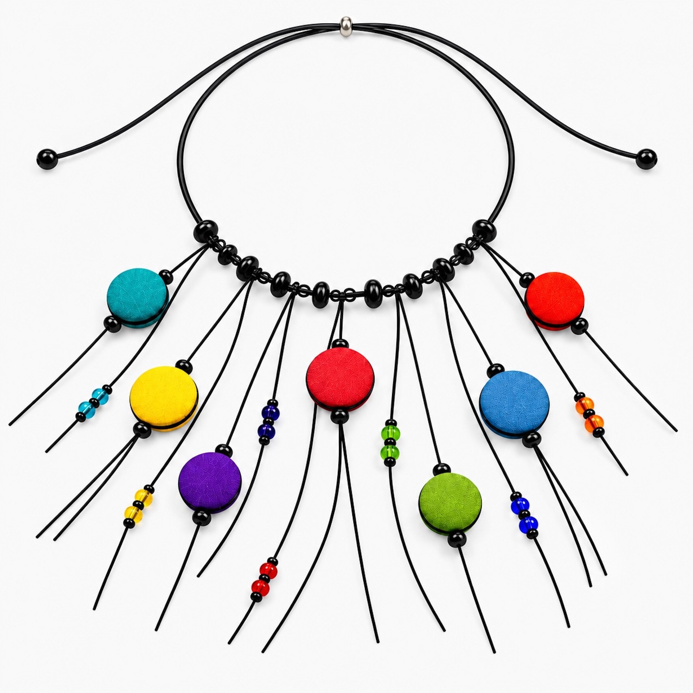 Paint Box Colors Silk Necklace