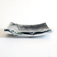 Cream and Multi-colored Sculptural Glass Dish - Onward Series