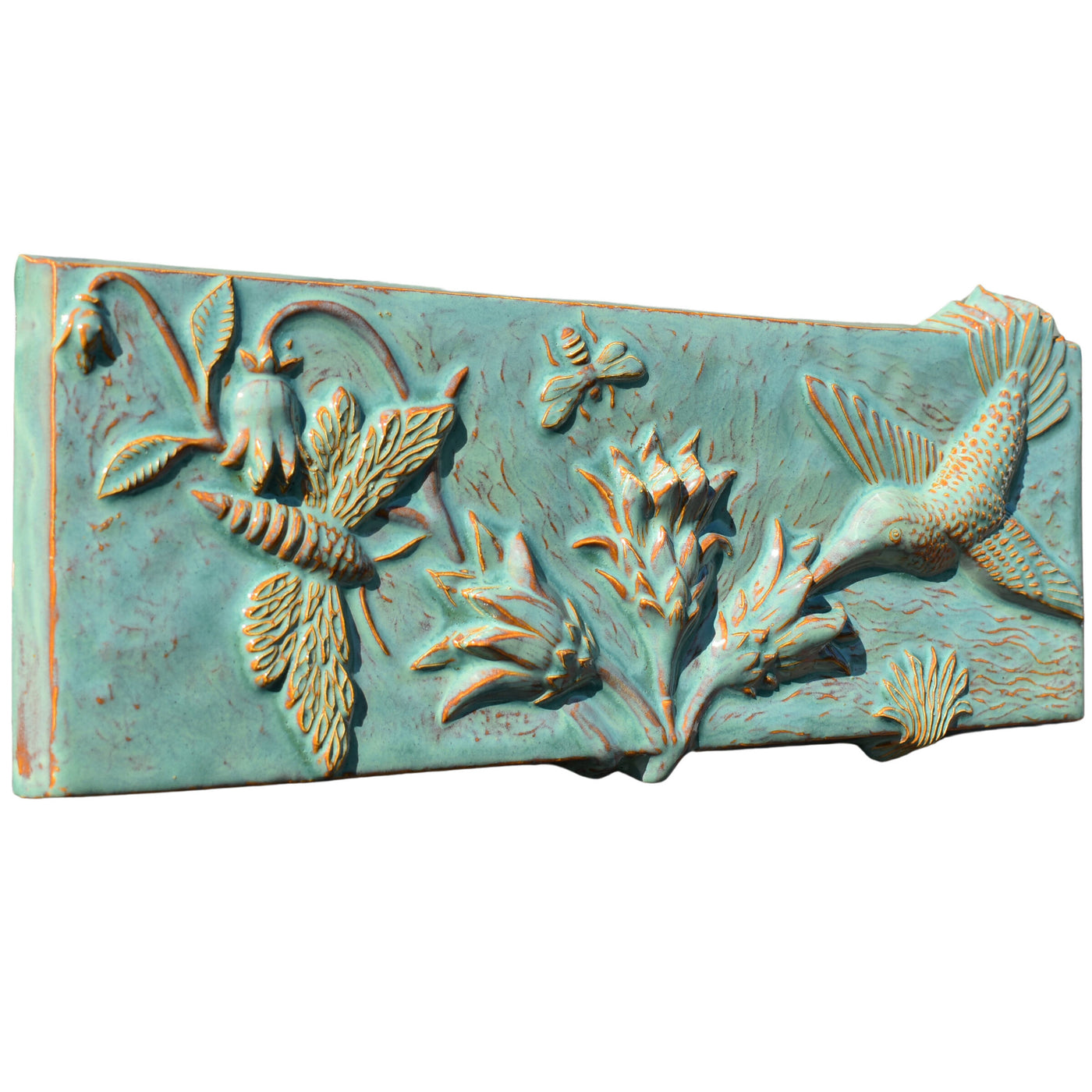 Pollinators Tile in Antique Teal