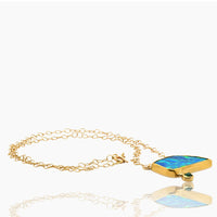 Boulder Opal and Emerald Gold Necklace