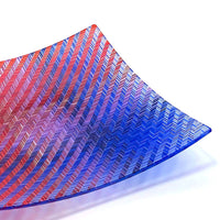 Red Blue V Chevron Tapestry Platter