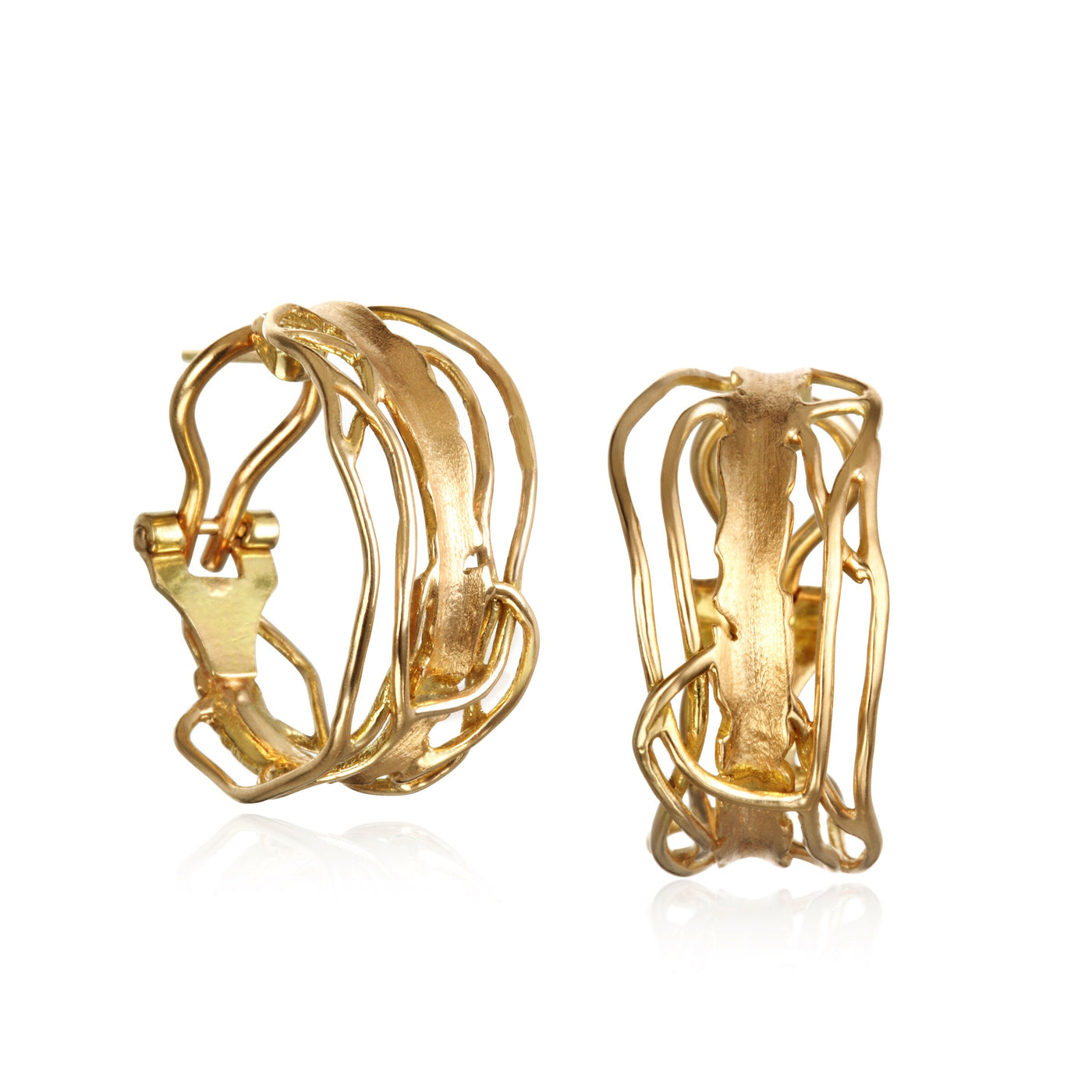 Gold Edge Hoop Earrings