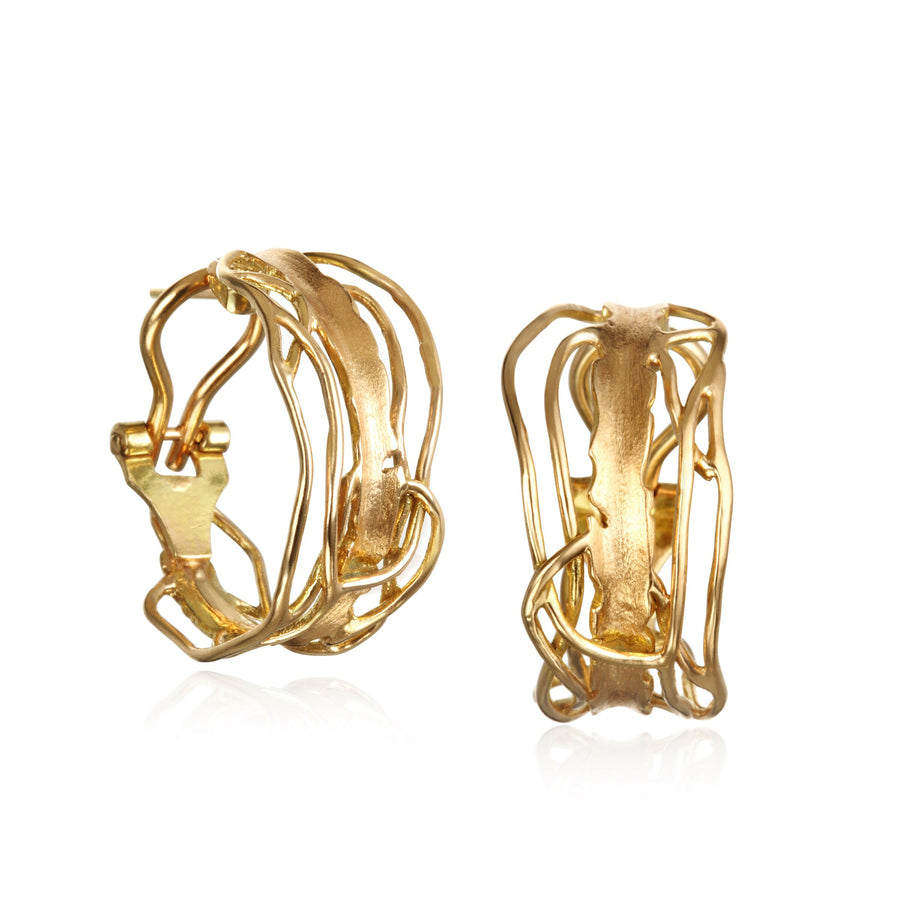 Gold Edge Hoop Earrings
