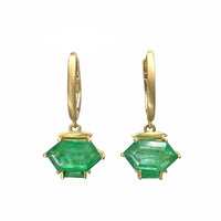 Emerald Hexagon Drop Earrings