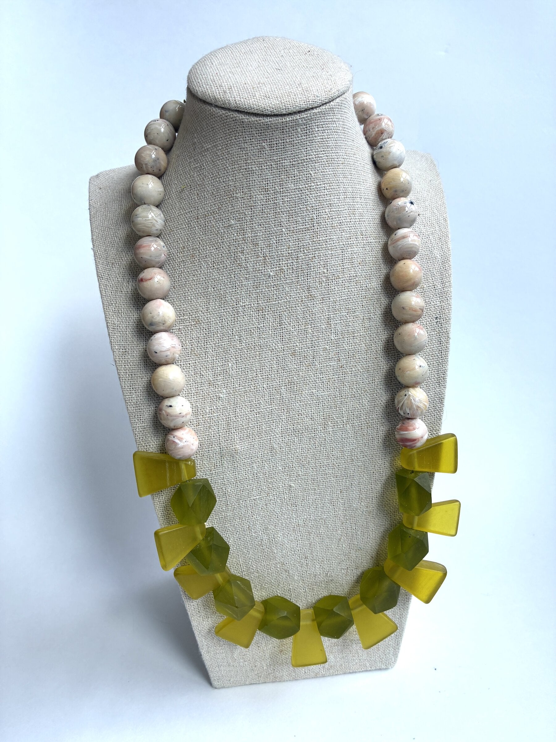 Chartreuse Resin Necklace