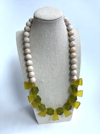 Chartreuse Resin Necklace