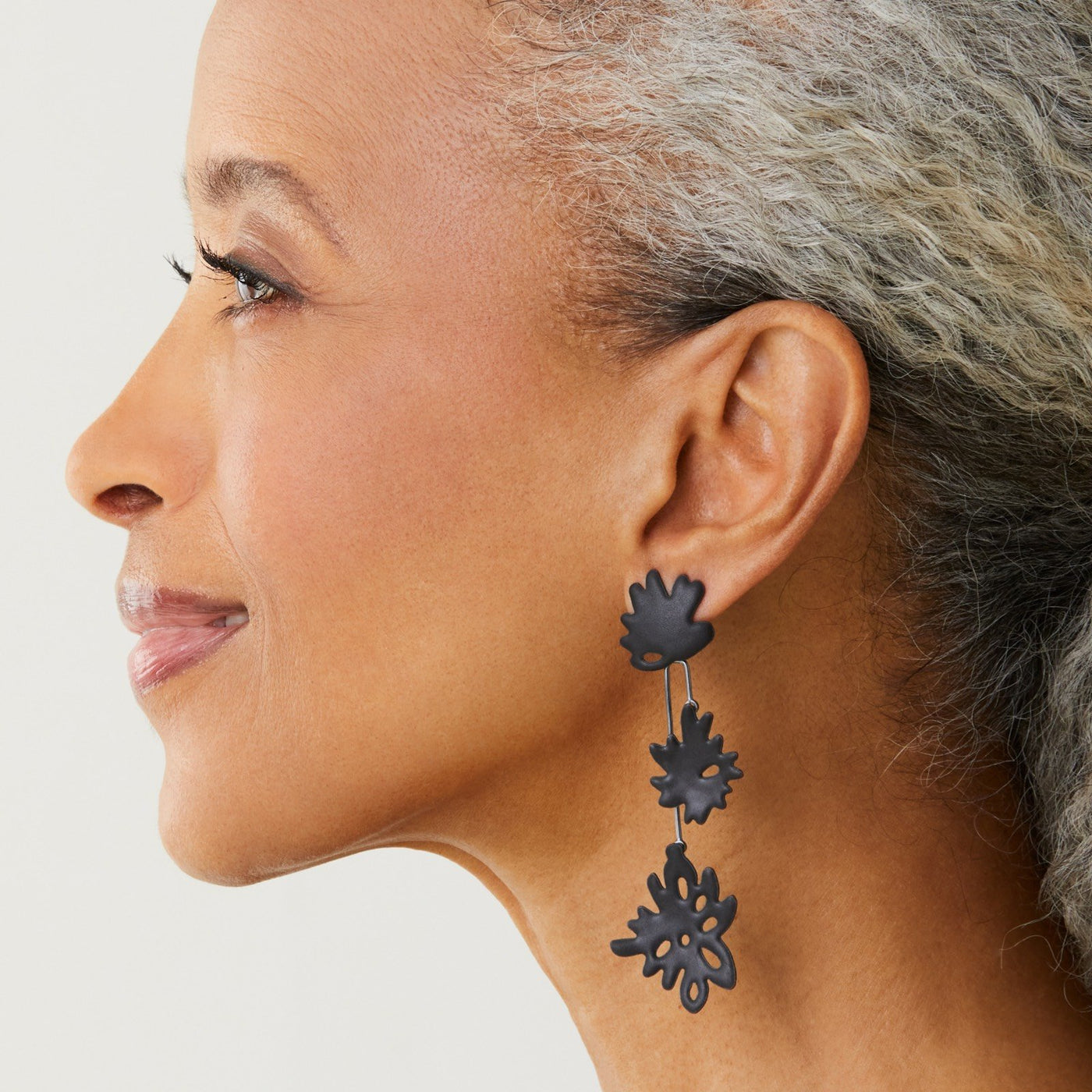 Linear Flower Dangle Earrings