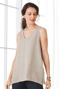 Natural, v-neck worn in front
