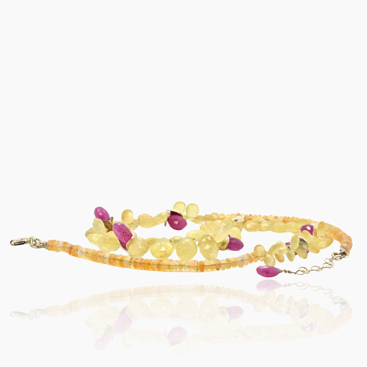 Signature Prehnite, Ruby & Opal Necklace