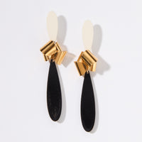 Asymmetrical Fold Earrings with Drops
