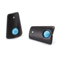Ebonized Platelet Earrings with Turquoise