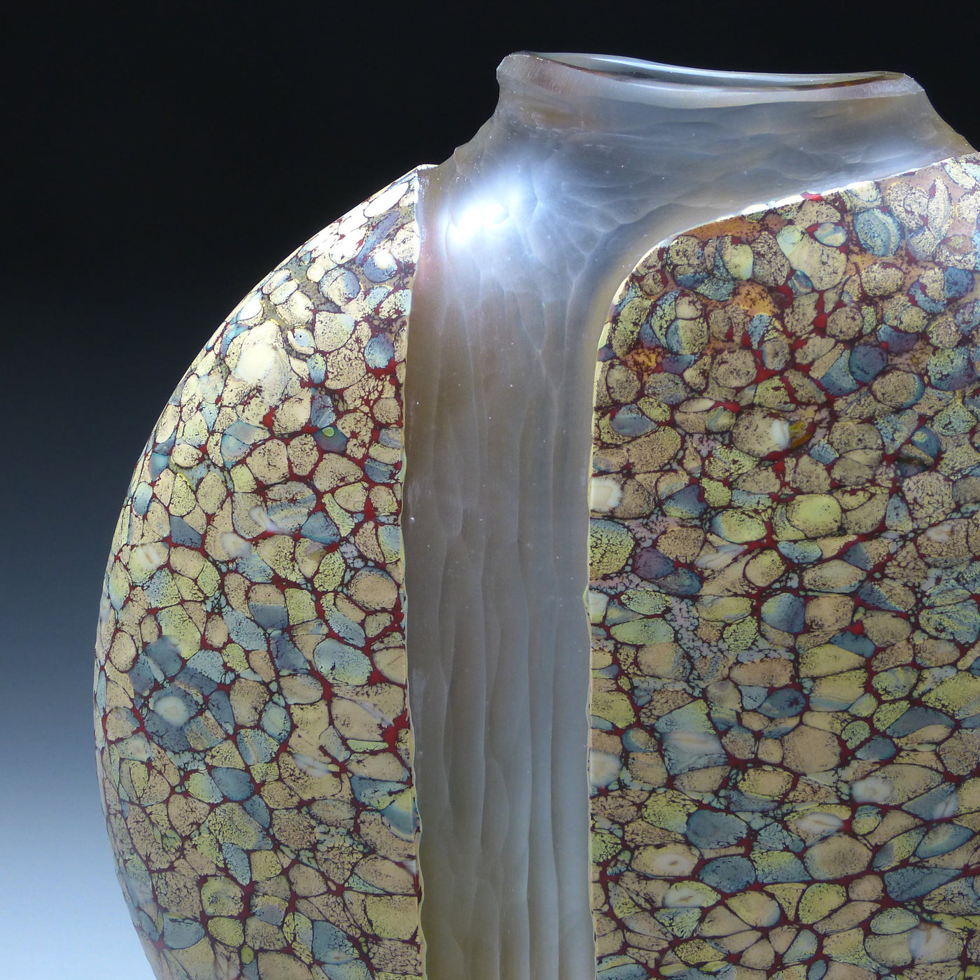 Sandy Cascade Vase with Clear Interior