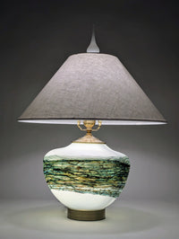 Alabaster Table Lamp in Green