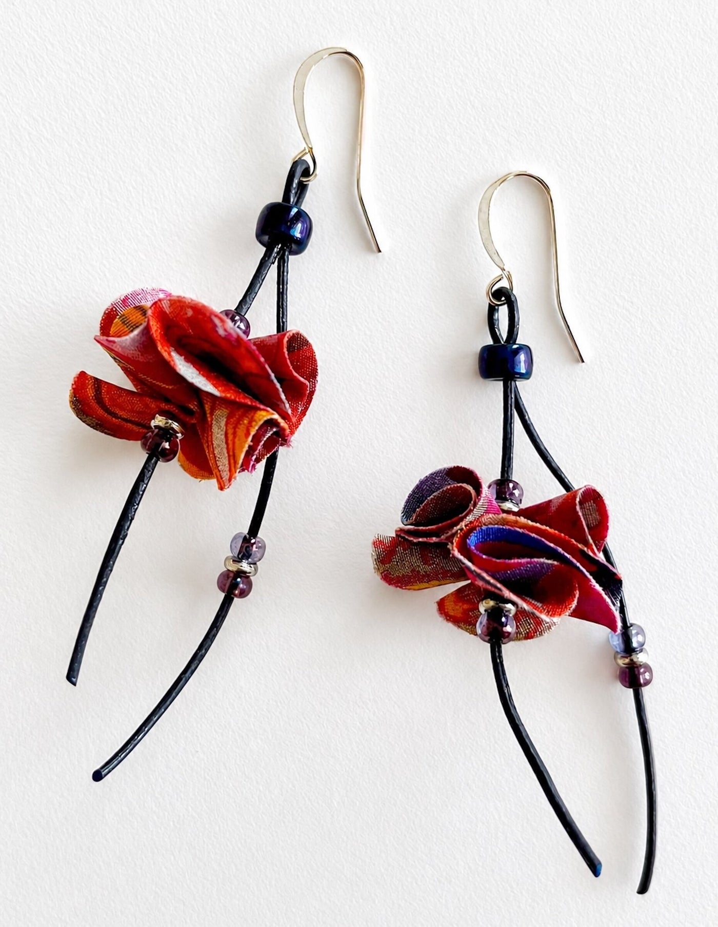 Pink Silk Blossom Earrings