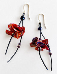 Pink Silk Blossom Earrings