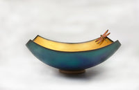 Dragonfly Blessing Bowl Blue-Green Gold