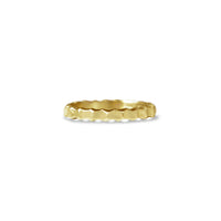 18k Yellow Gold, wide ridged