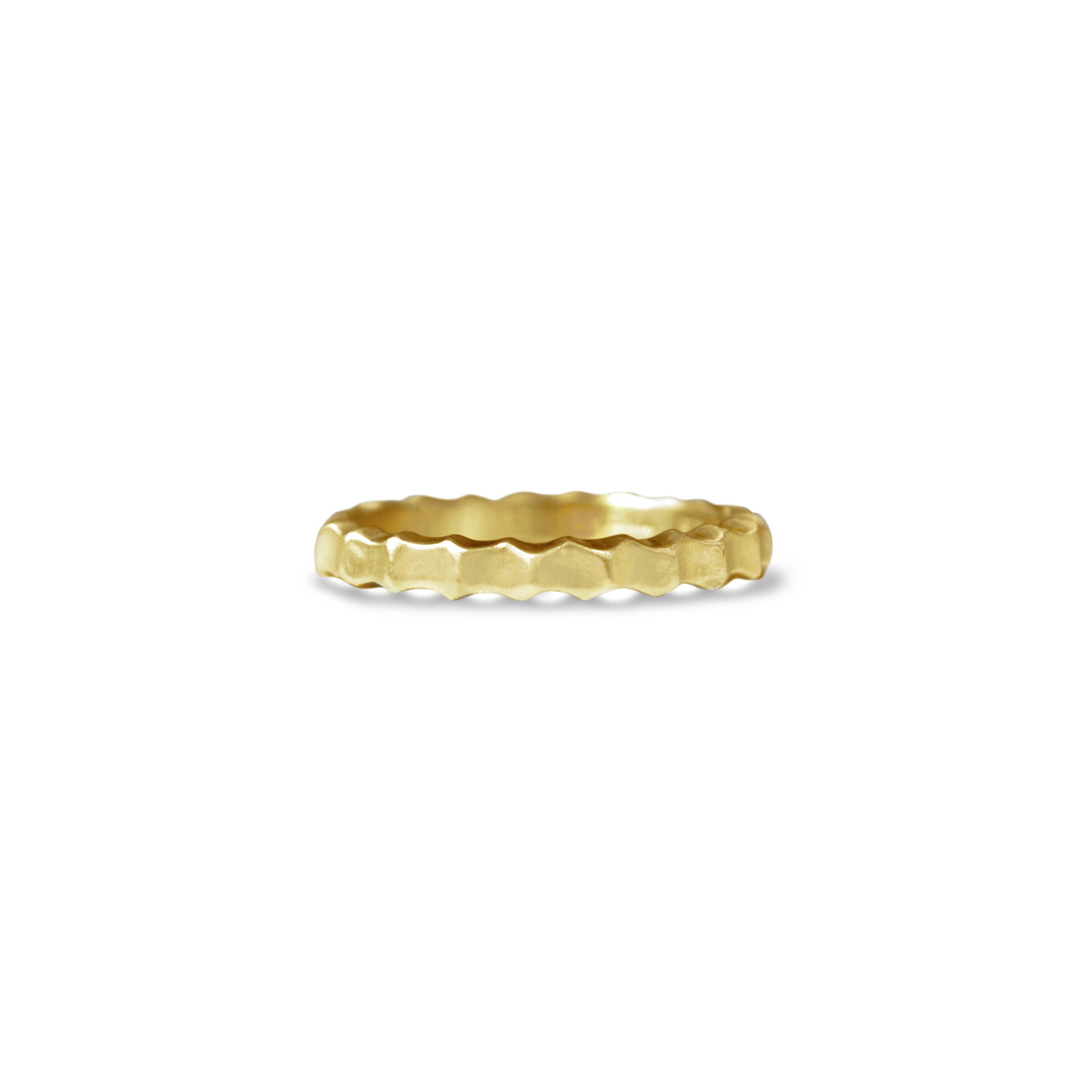 18k Yellow Gold, wide ridged