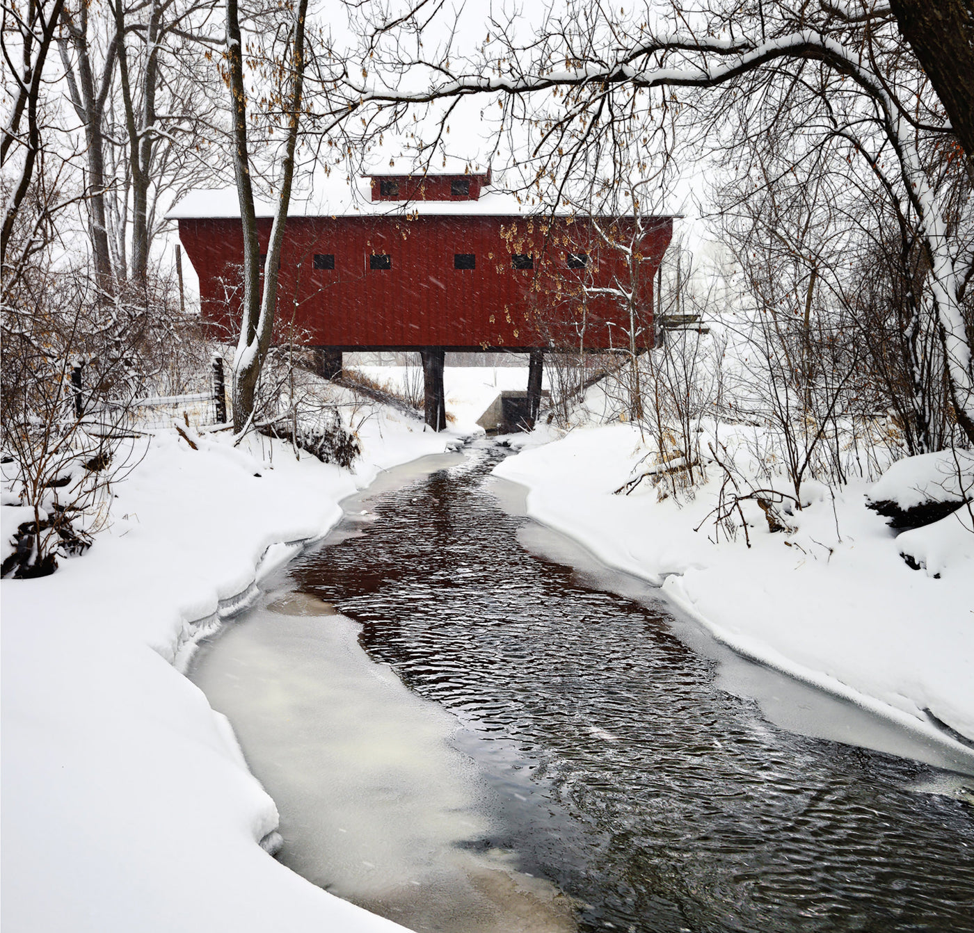 Snow Covered Wood Bridge #1