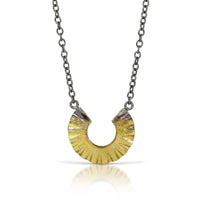 Black & Gold Washer Wave Necklace