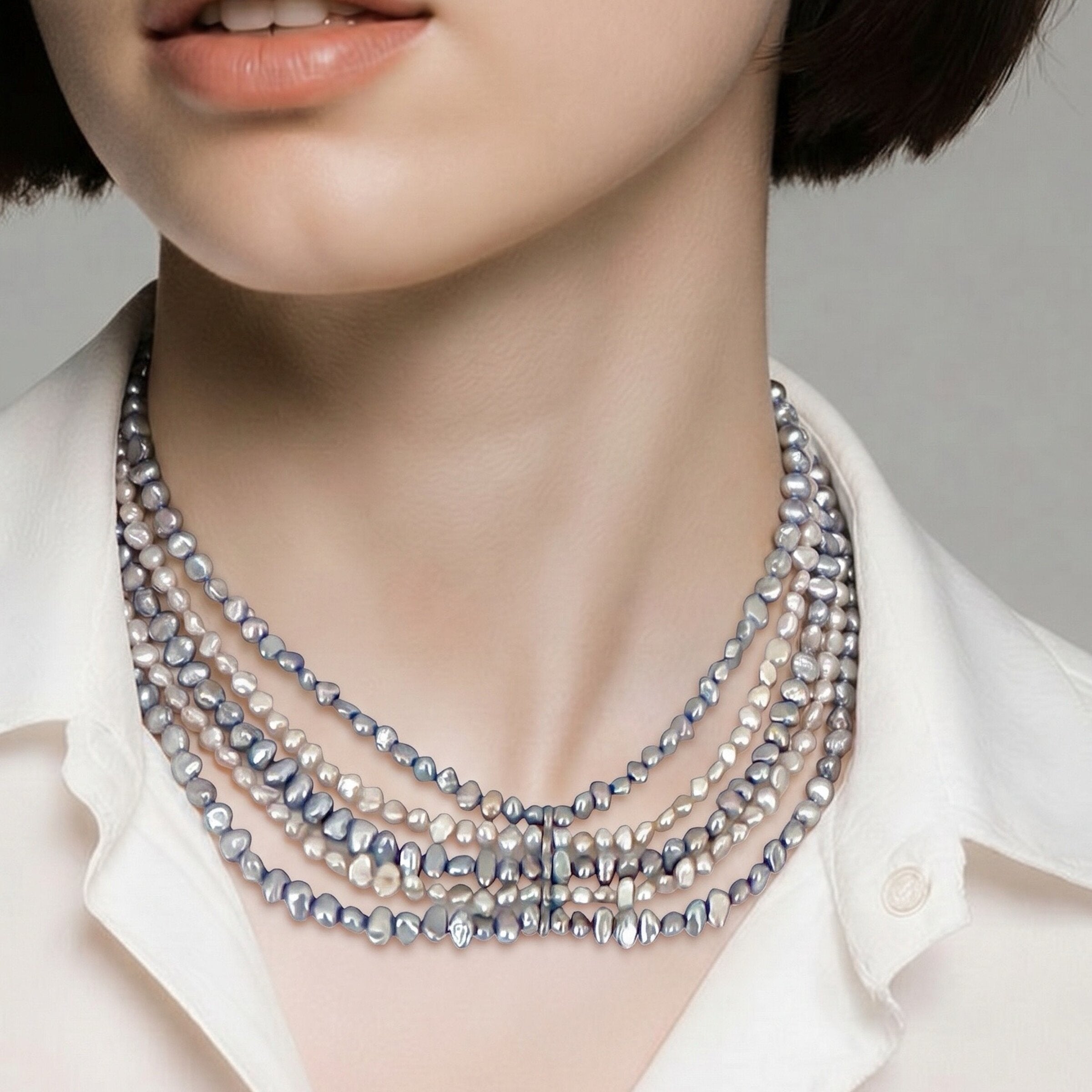 Scalloped Pearl Choker