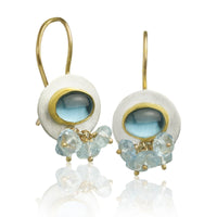 London Blue Topaz & Aquamarine Cluster Earrings