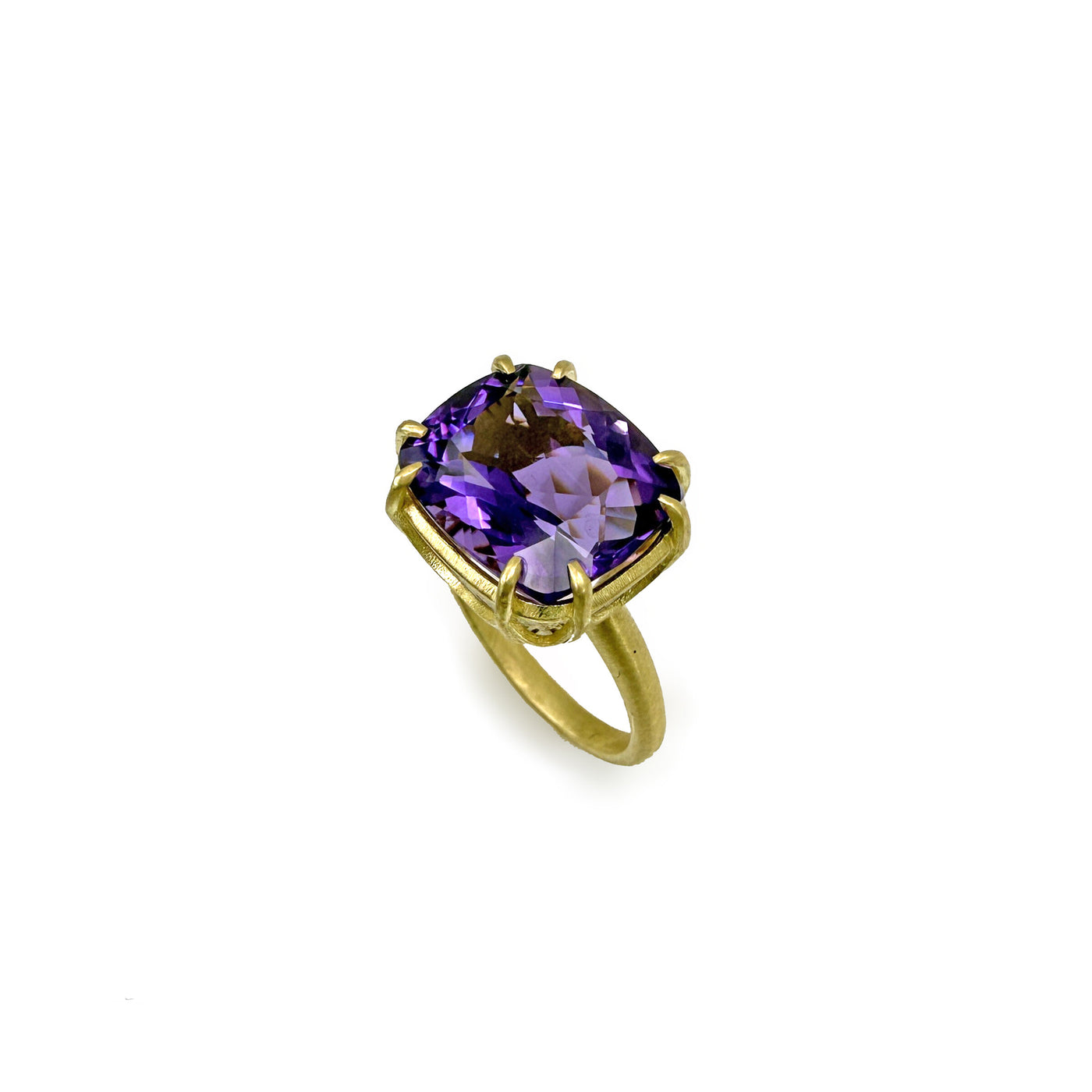 Cushion-Cut Amethyst Aqueduct Ring
