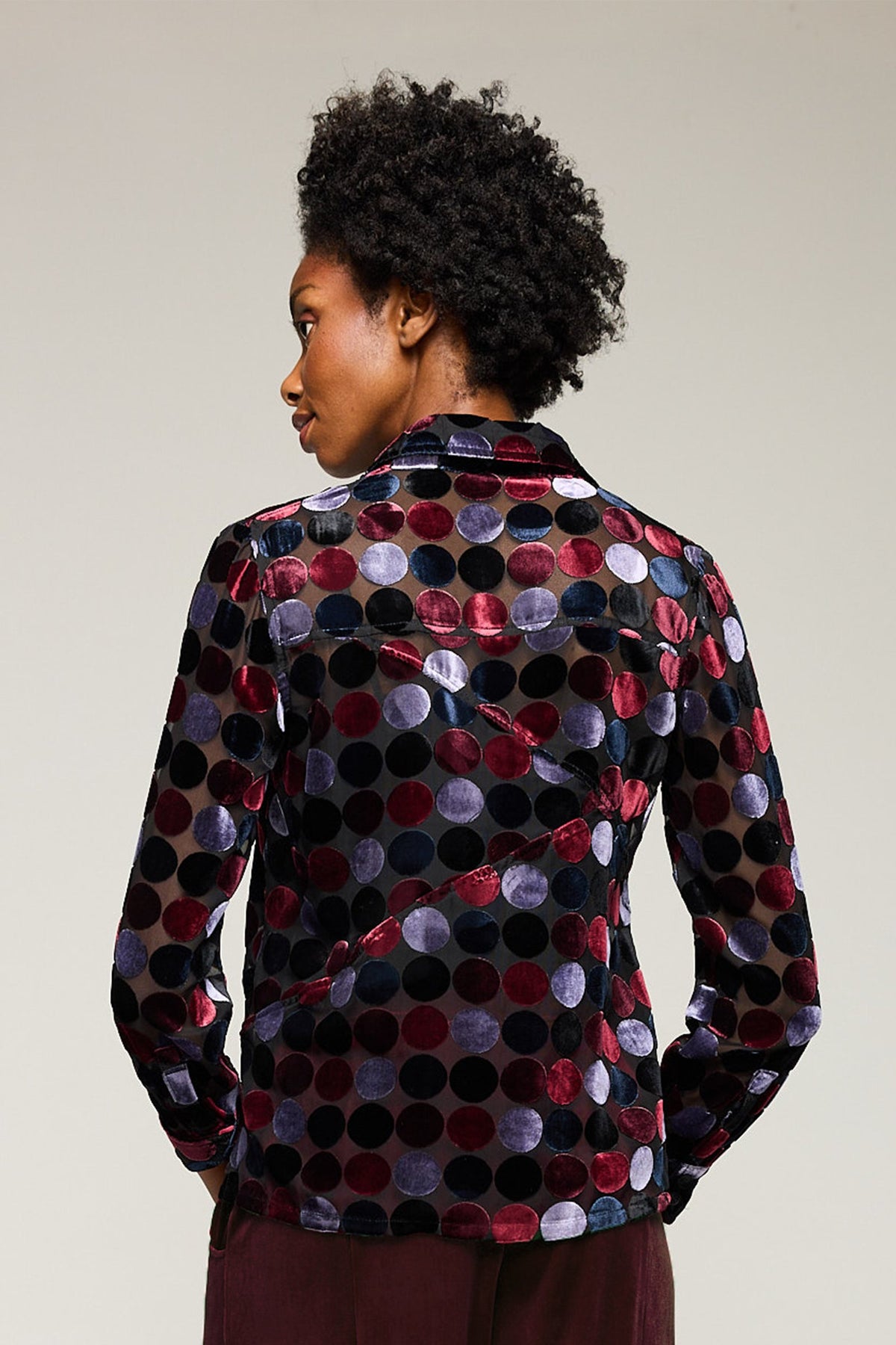 Burnout Velvet Dot Shirt