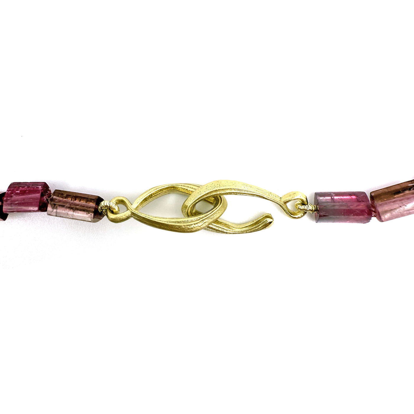 Pink Tourmaline Elongated Gem Candy Necklace