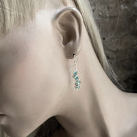 Aqua Apatite Silver Earrings