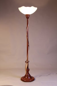 Walnut Five Tendril Torchiere with Ring