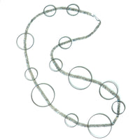 Labradorite Large & Long Circle Bubble Necklace